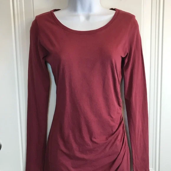 BOBI LA Women’s S supreme garnet red 100% cotton ls jersey mini dress in EUC - Picture 7 of 16